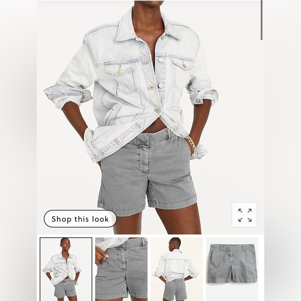 NEW J.Crew 5” Chino Shorts in Storm Grey H5807 Size 0